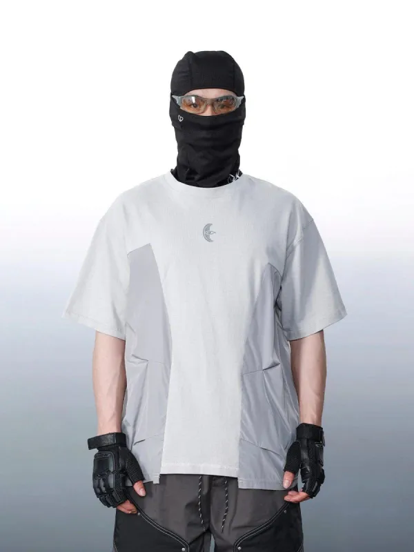 Eye Of Moon Asymmetrical Patchwork Tee sold by Aelfric Eden