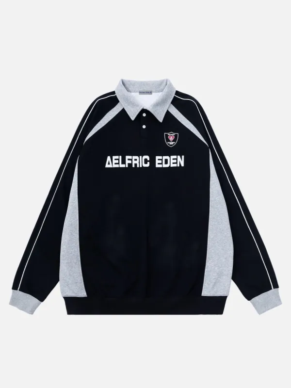 Aelfric Eden Color Blocking Polo Sweatshirt sold by Aelfric Eden