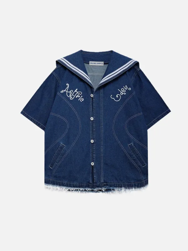 Aelfric Eden Sailor Collar Short Sleeve Shirt sold by Aelfric Eden