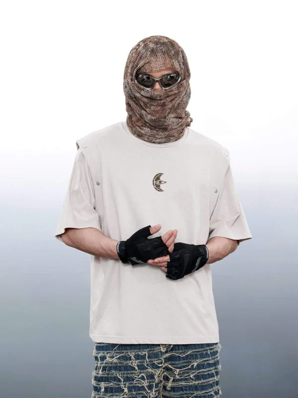 Eye Of Moon Detachable Sleeve Print Tee sold by Aelfric Eden