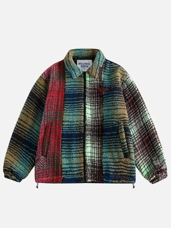 Aelfric Eden Colorful Plaid Sherpa Coat sold by Aelfric Eden
