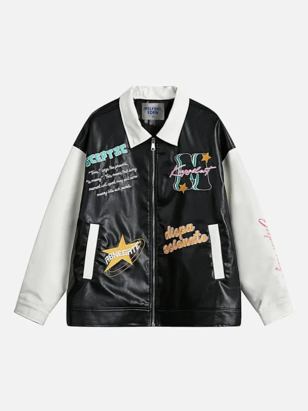 Aelfric Eden Embroidery Leather Jacket sold by Aelfric Eden