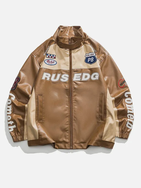 Aelfric Eden Embroidery Patchwork Leather Jacket sold by Aelfric Eden