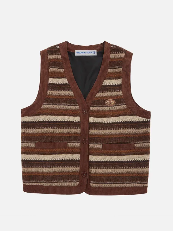 Aelfric Eden Patchwork Stripe Vest sold by Aelfric Eden