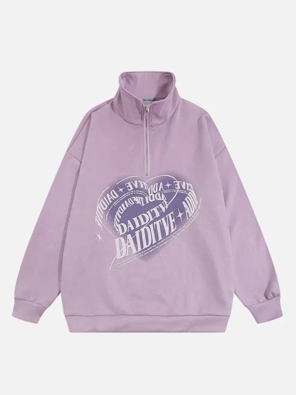 Aelfric Eden Heart-shaped Creative Print Sweatshirt sold by Aelfric Eden
