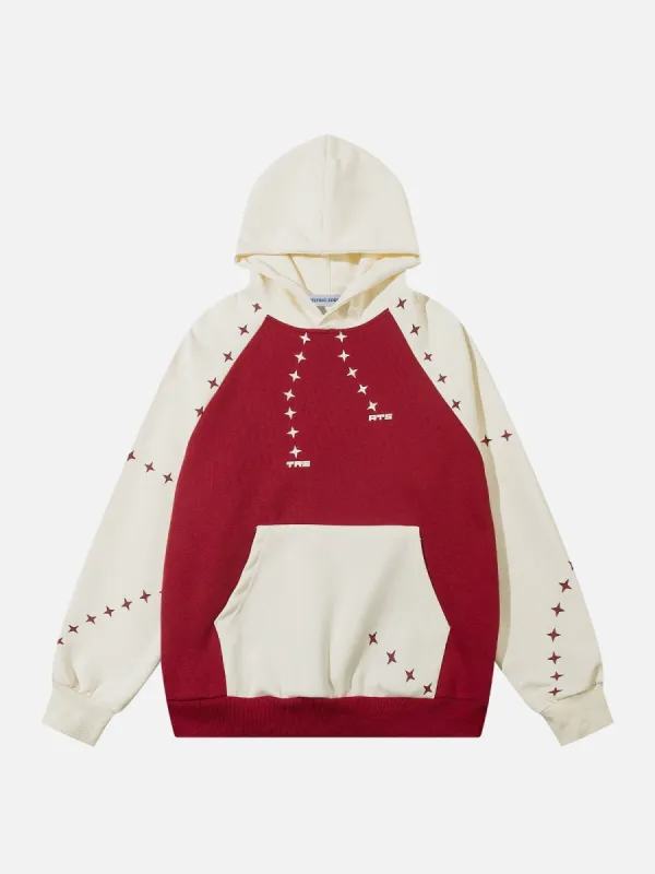 Aelfric Eden Star Print Patchwork Hoodie sold by Aelfric Eden