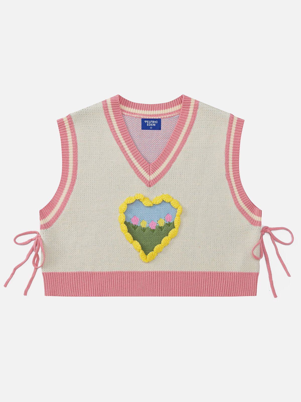 Flower Heart Plaid Sweater Vest sold by Aelfric Eden