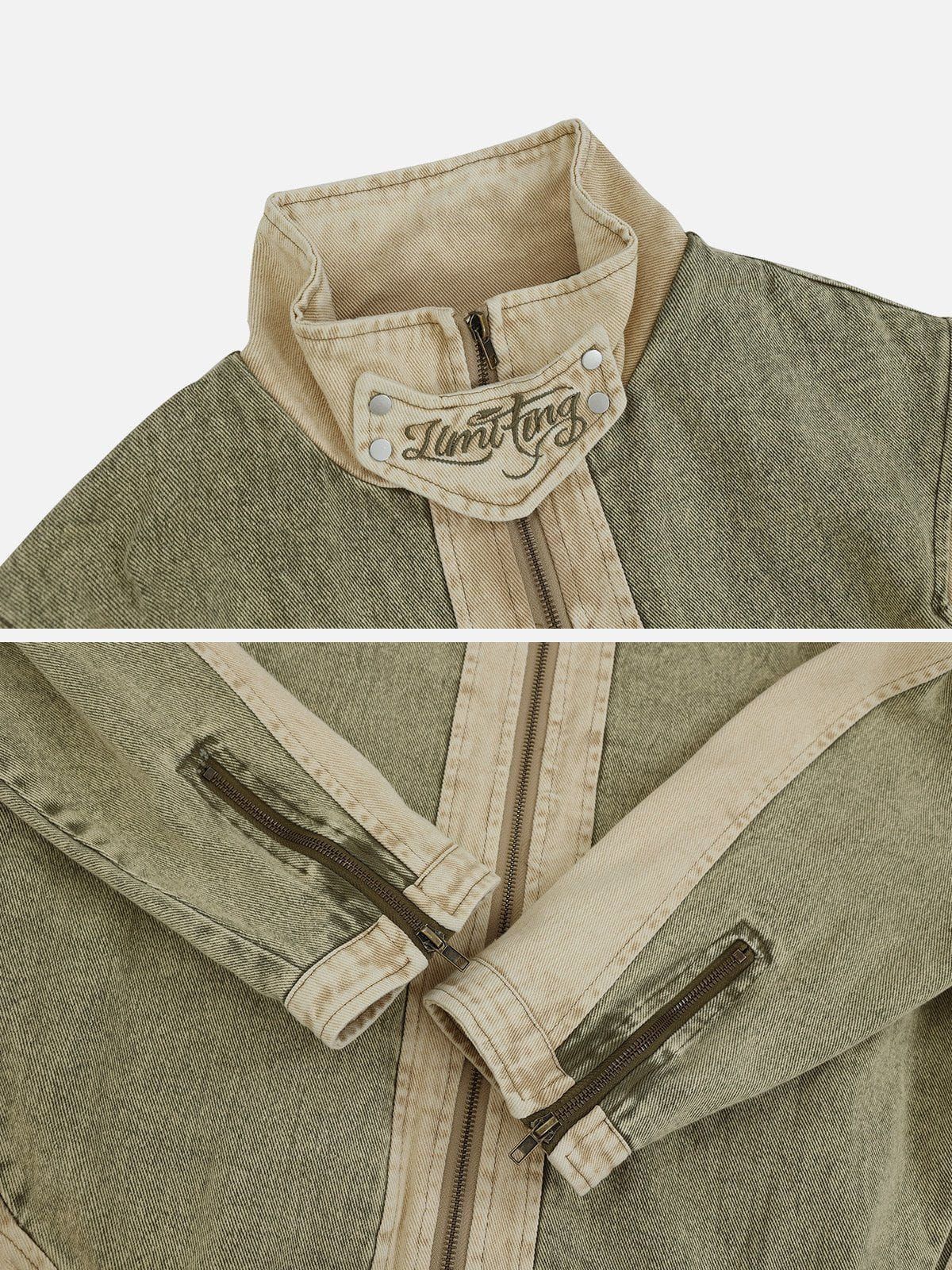 Aelfric Eden Vintage Patchwork Washed Denim Jacket sold by Aelfric Eden product image thumbnail 5