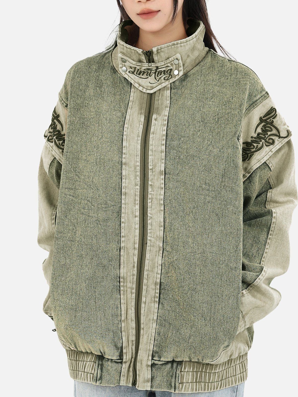 Aelfric Eden Vintage Patchwork Washed Denim Jacket sold by Aelfric Eden product image thumbnail 2