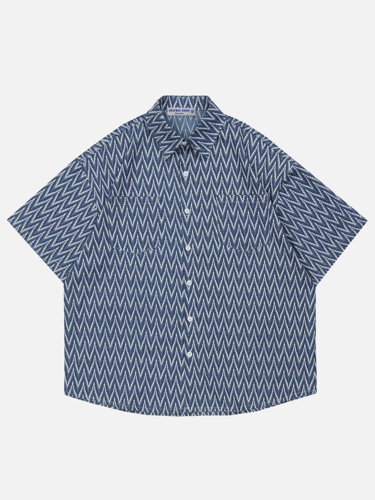 Aelfric Eden V Stripe Short Sleeve Shirts sold by Aelfric Eden product image thumbnail 2