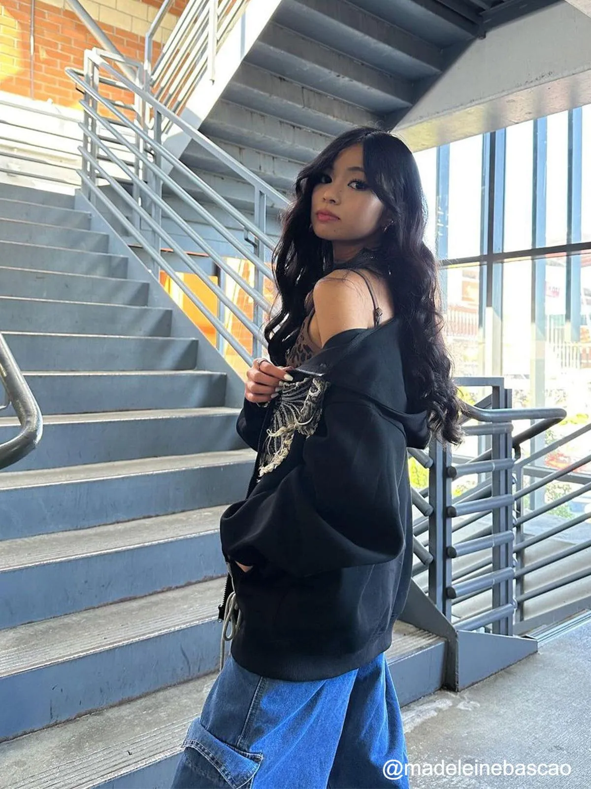 Aelfric Eden Fringe Dinim Butterfly Zip Up Hoodie sold by Aelfric Eden product image thumbnail 5