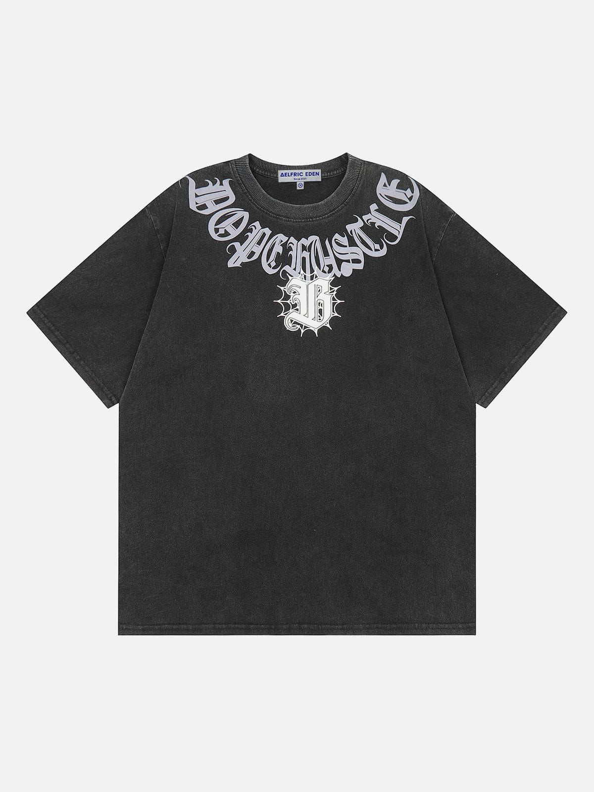 Aelfric Eden Washed Gothic Letter Print Tee sold by Aelfric Eden