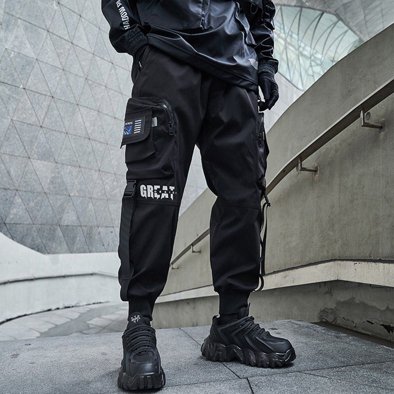 Function Buttons Ribbons Zipper Pockets Cargo Pants sold by Aelfric Eden product image thumbnail 2