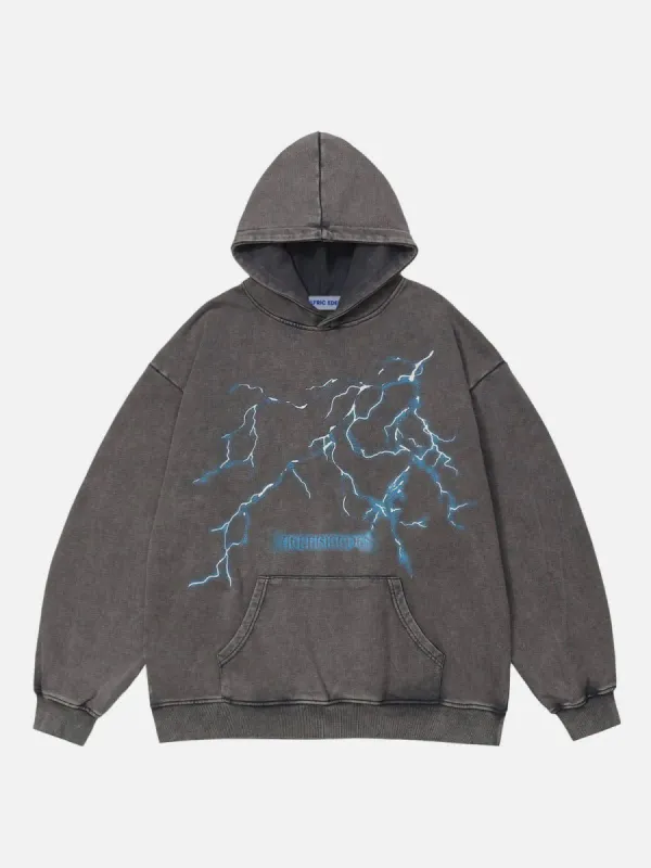 Washed Lightning Print Hoodie made by Aelfric Eden