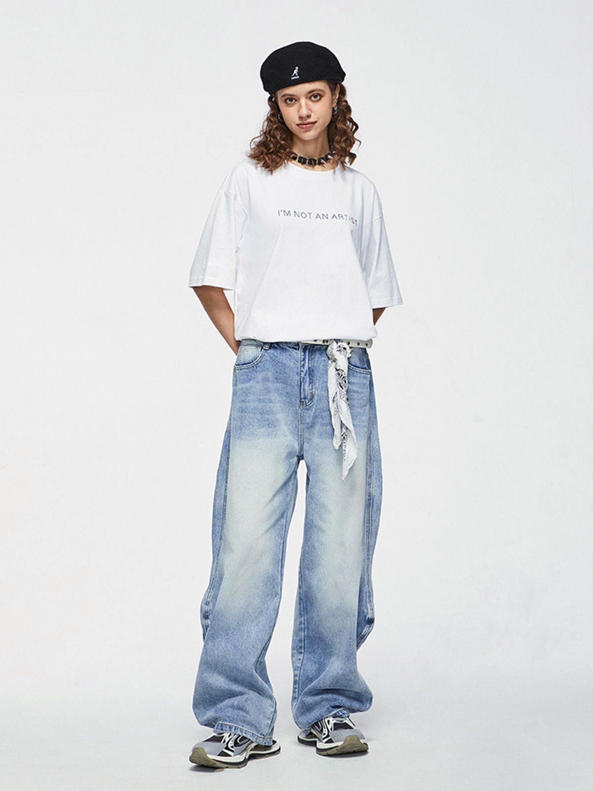 Wave Wide-leg Washed Jeans sold by Aelfric Eden product image thumbnail 3