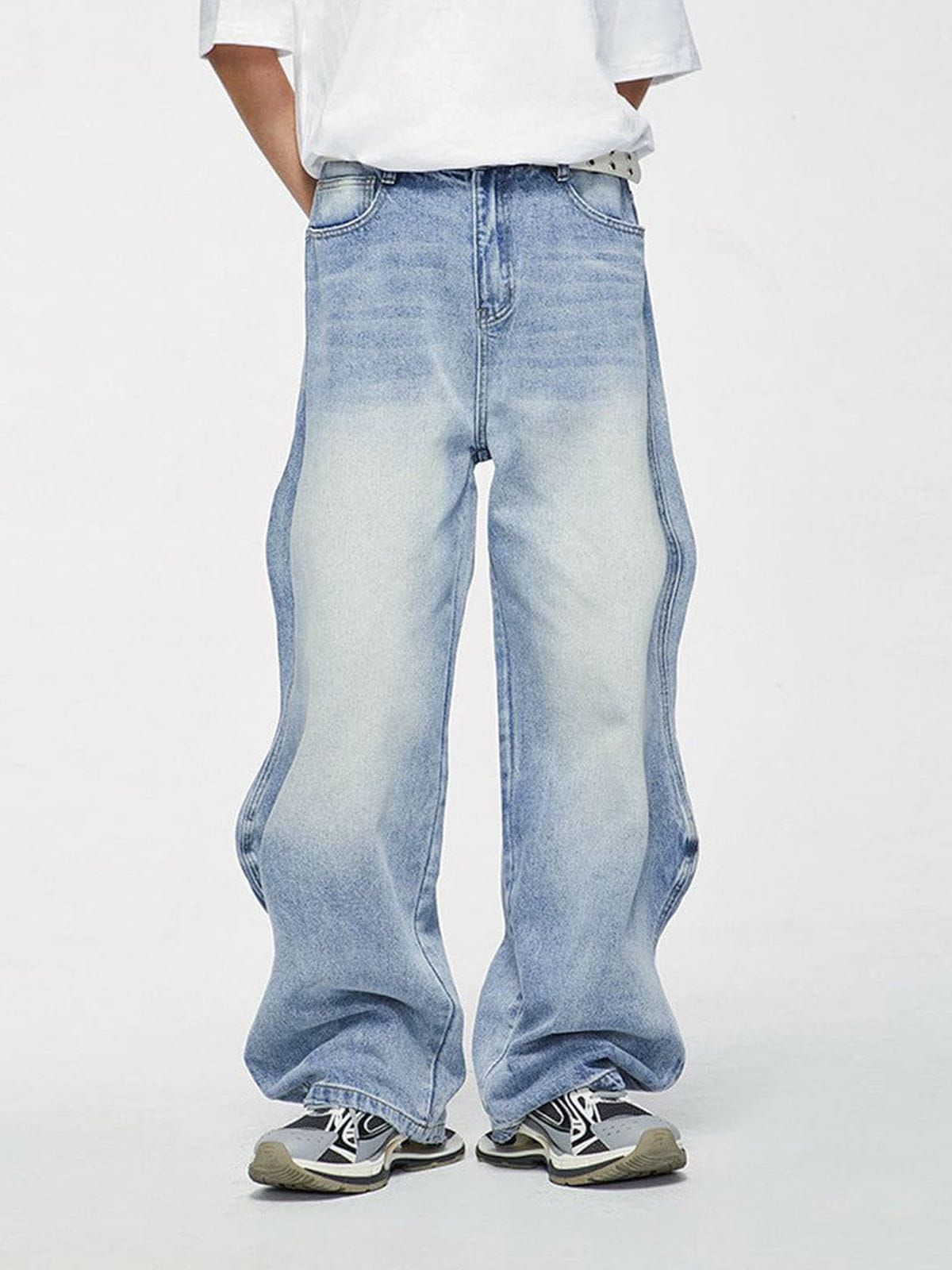 Wave Wide-leg Washed Jeans sold by Aelfric Eden