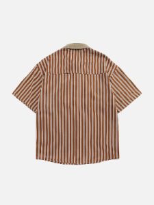 Aelfric Eden Clashing Stripes 3D Flowers Short Sleeve Shirts sold by Aelfric Eden
