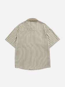 Aelfric Eden Clashing Stripes 3D Flowers Short Sleeve Shirts sold by Aelfric Eden