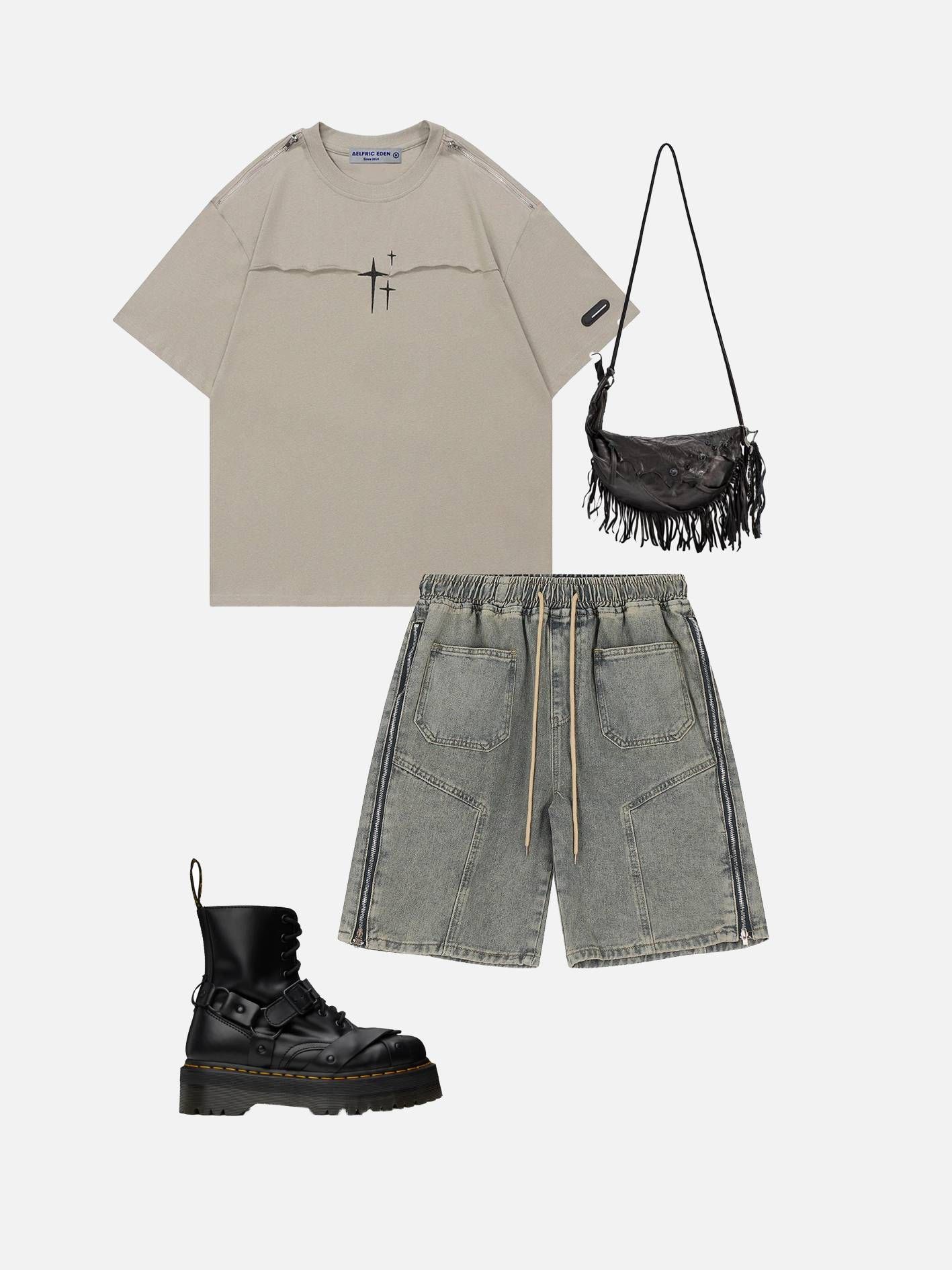 Aelfric Eden Vintage Side Zipper Jorts sold by Aelfric Eden product image thumbnail 2