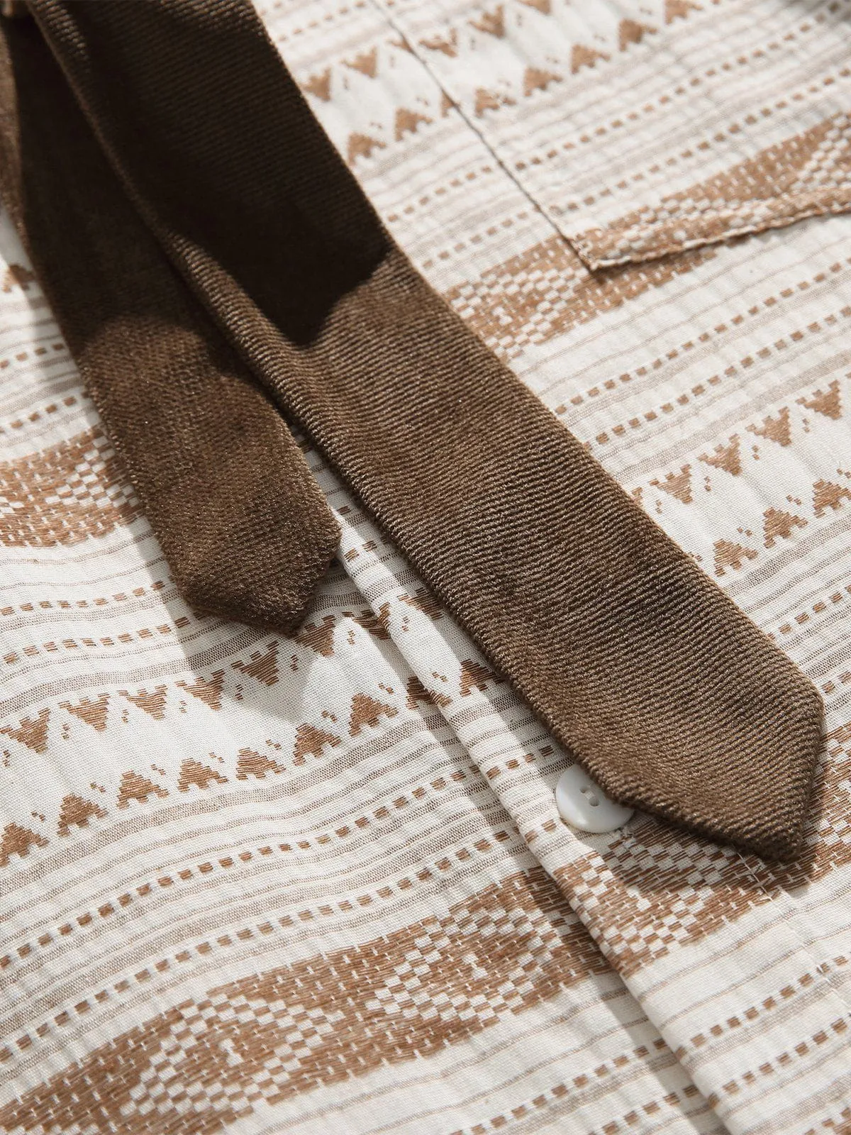 Aelfric Eden Ethnic Style Necktie Short Sleeve Shirt sold by Aelfric Eden product image thumbnail 4