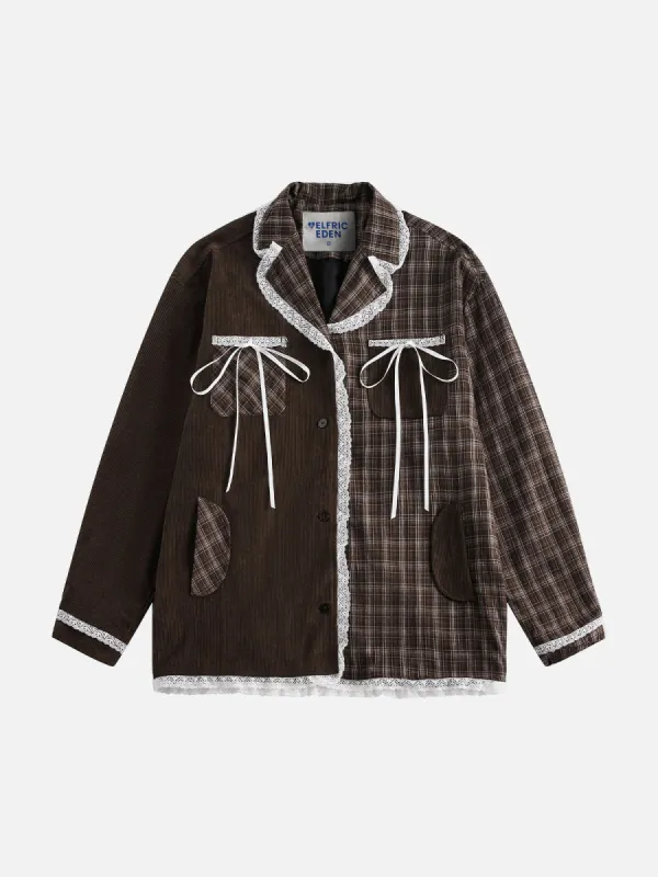 Aelfric Eden Plaid Lace Patchwork Jacket sold by Aelfric Eden