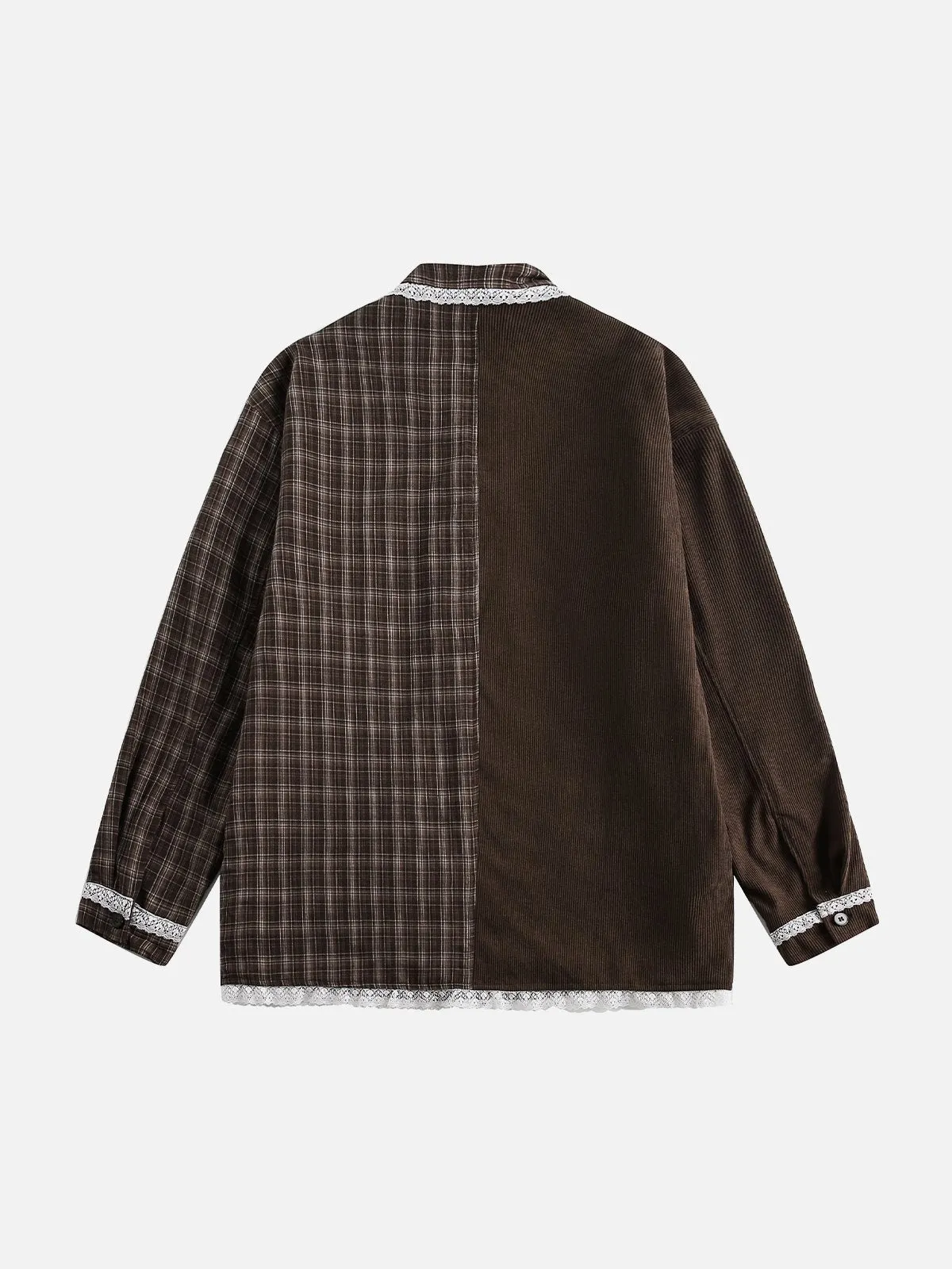 Aelfric Eden Plaid Lace Patchwork Jacket sold by Aelfric Eden product image thumbnail 3