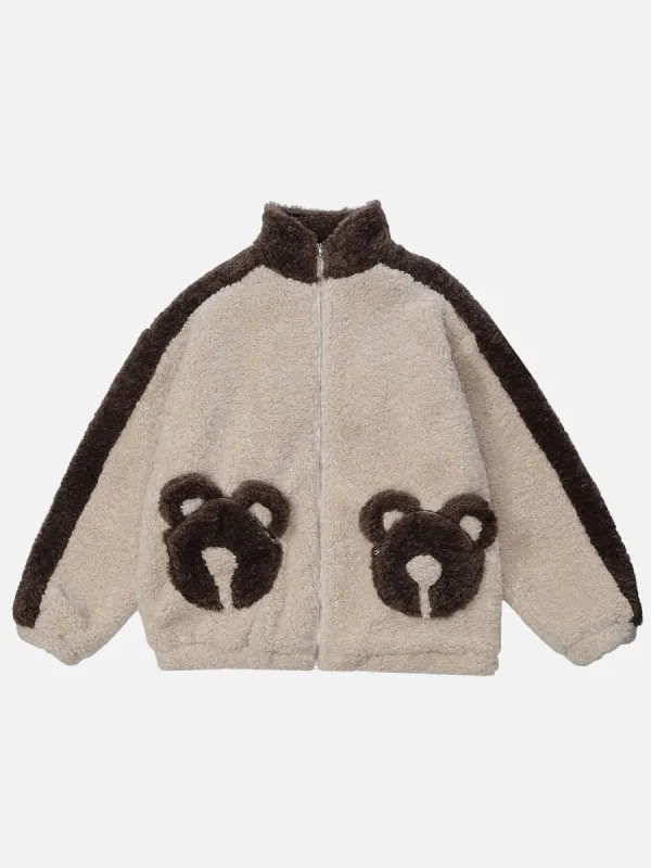 Aelfric Eden Cute Bear Pocket Sherpa Coat sold by Aelfric Eden