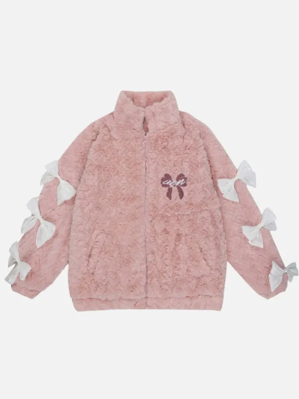 Aelfric Eden Sleeve Bow Sherpa Coat sold by Aelfric Eden