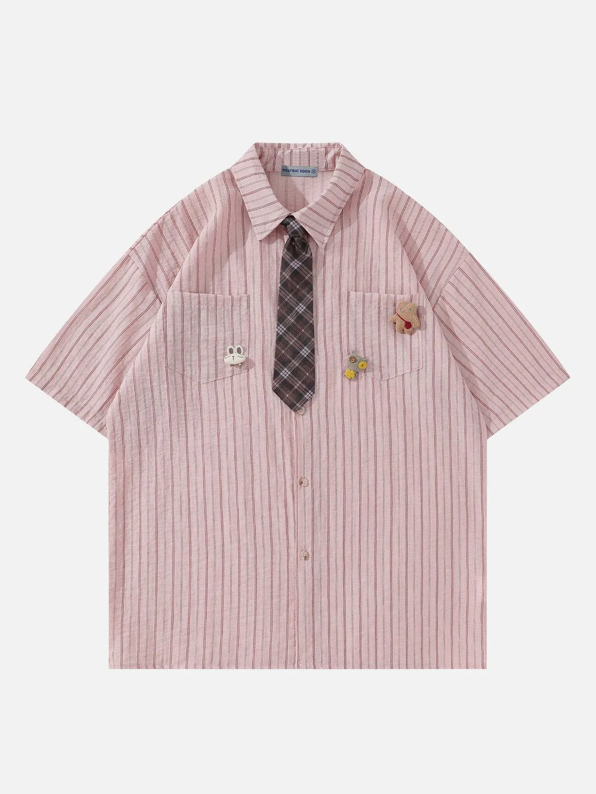 ◆Aelfric Eden◆Colorful Stripe 半袖シャツ 送料込 Aelfric Eden Cute Pin Doll Short Sleeve Shirt | Parallel