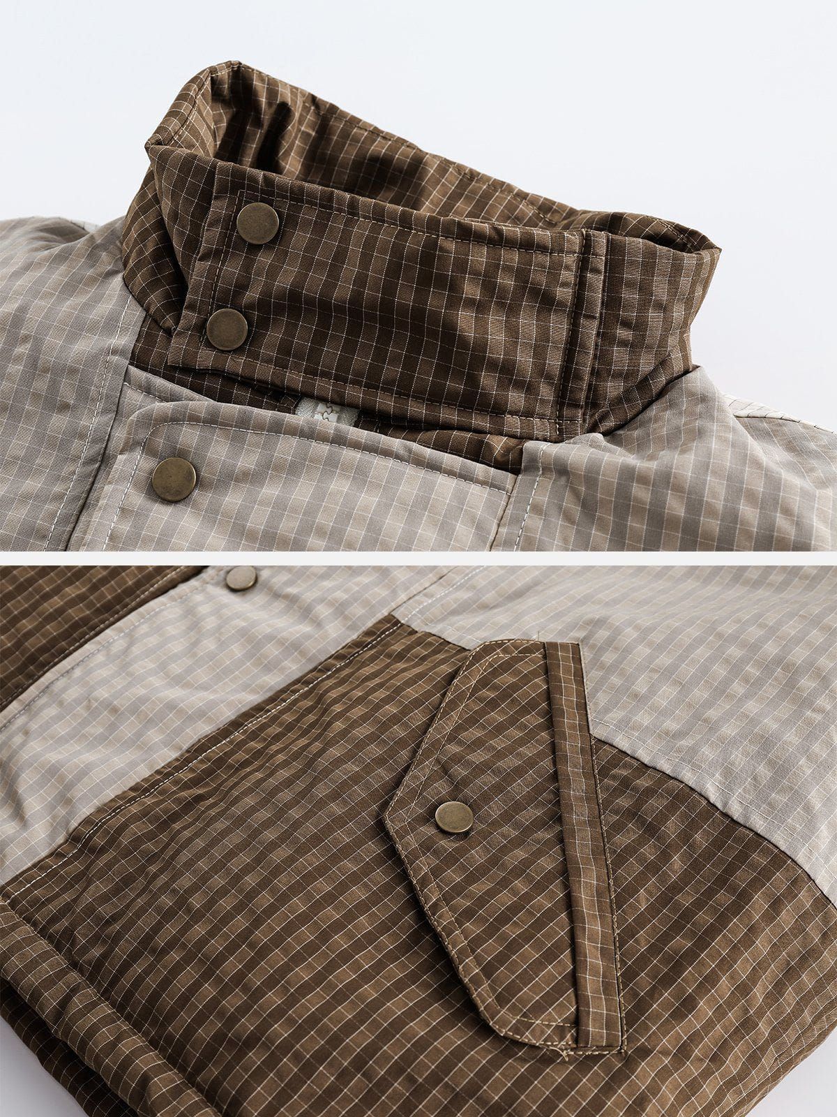 Aelfric Eden Plaid Patchwork Winter Coat sold by Aelfric Eden product image thumbnail 3