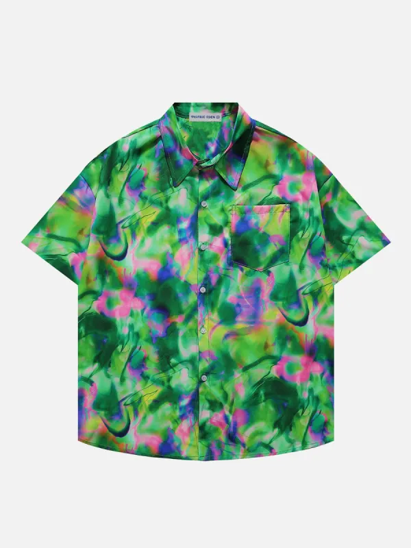 Aelfric Eden Abstract Tie Dye Short Sleeve Shirt sold by Aelfric Eden