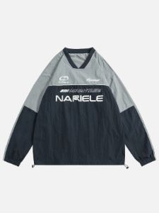 Aelfric Eden Color Block Letter Print Racing Sweatshirt sold by Aelfric Eden