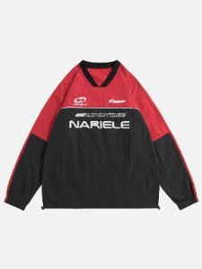 Aelfric Eden Color Block Letter Print Racing Sweatshirt sold by Aelfric Eden