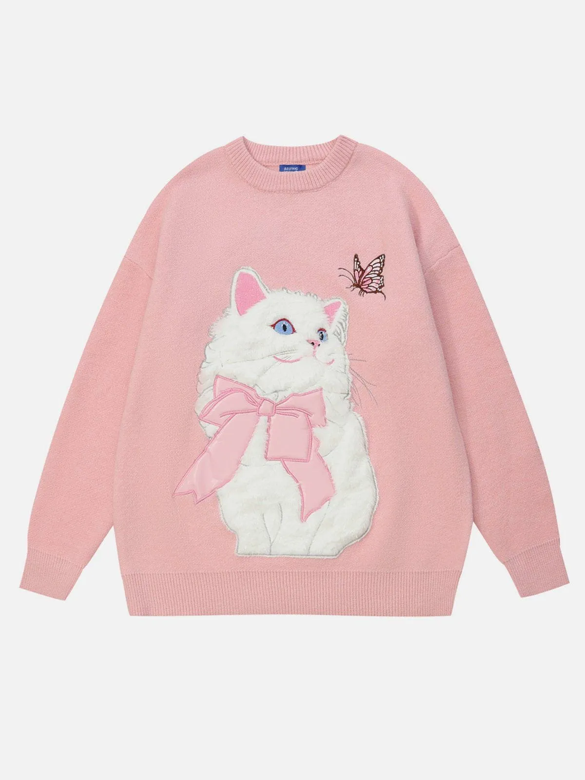 Aelfric Eden Cat Applique Embroidery Sweater sold by Aelfric Eden