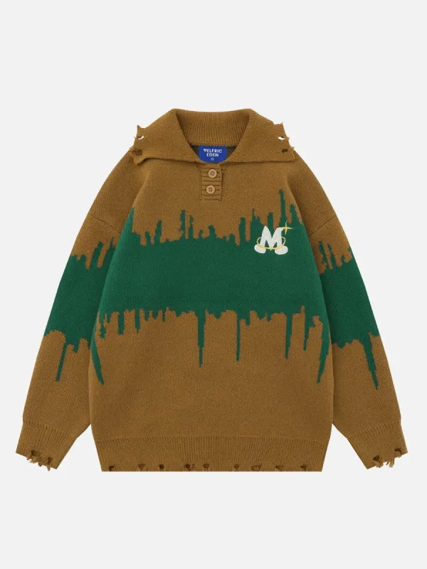 Aelfric Eden Distressed Jacquard Sweater sold by Aelfric Eden