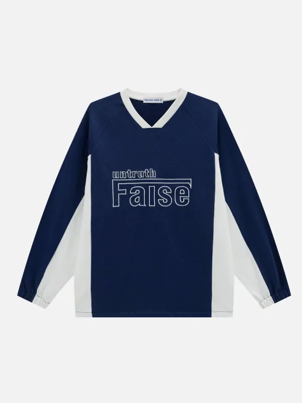 Aelfric Eden Patchwork V-neck Sweatshirt sold by Aelfric Eden