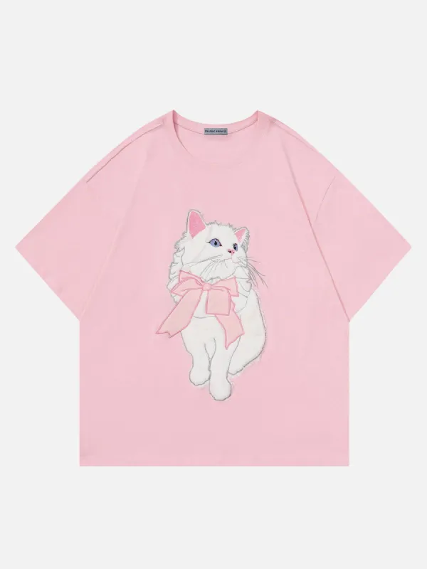 【Aelfric Eden】カンパニュラ キャット グラフィティ Tシャツ Aelfric Eden Campanula Cat Graffiti Graphic Tee | Parallel