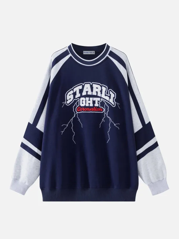 Aelfric Eden Lightning Letter Applique Embroidery Sweatshirt sold by Aelfric Eden