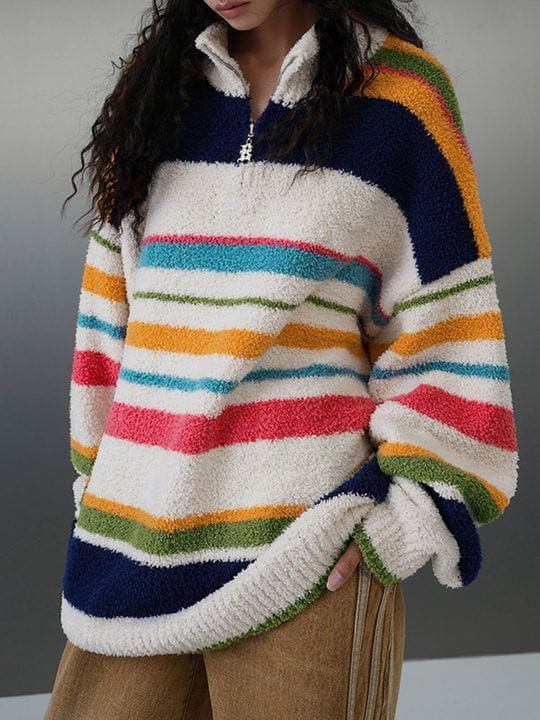 Aelfric Eden Rainbow Stripe Half-Zip Sweater sold by Aelfric Eden product image thumbnail 2