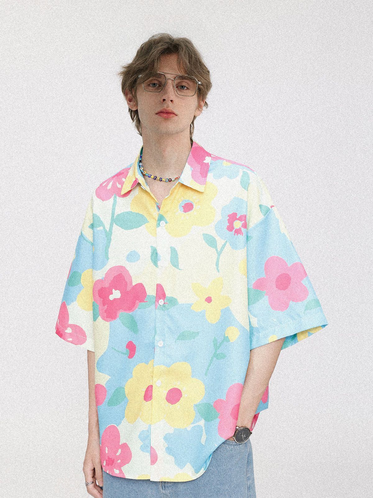 Aelfric Eden "Bloom Blast" Flowers Print Short Sleeve Shirts sold by Aelfric Eden product image thumbnail 4