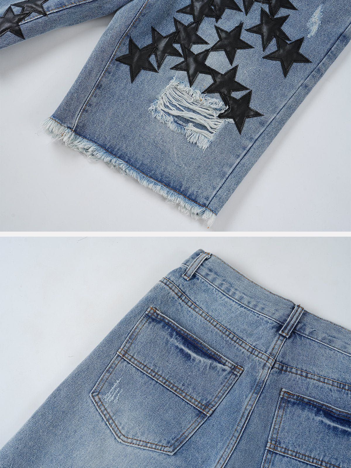 Aelfric Eden Embroidery Star Denim Jorts sold by Aelfric Eden product image thumbnail 6