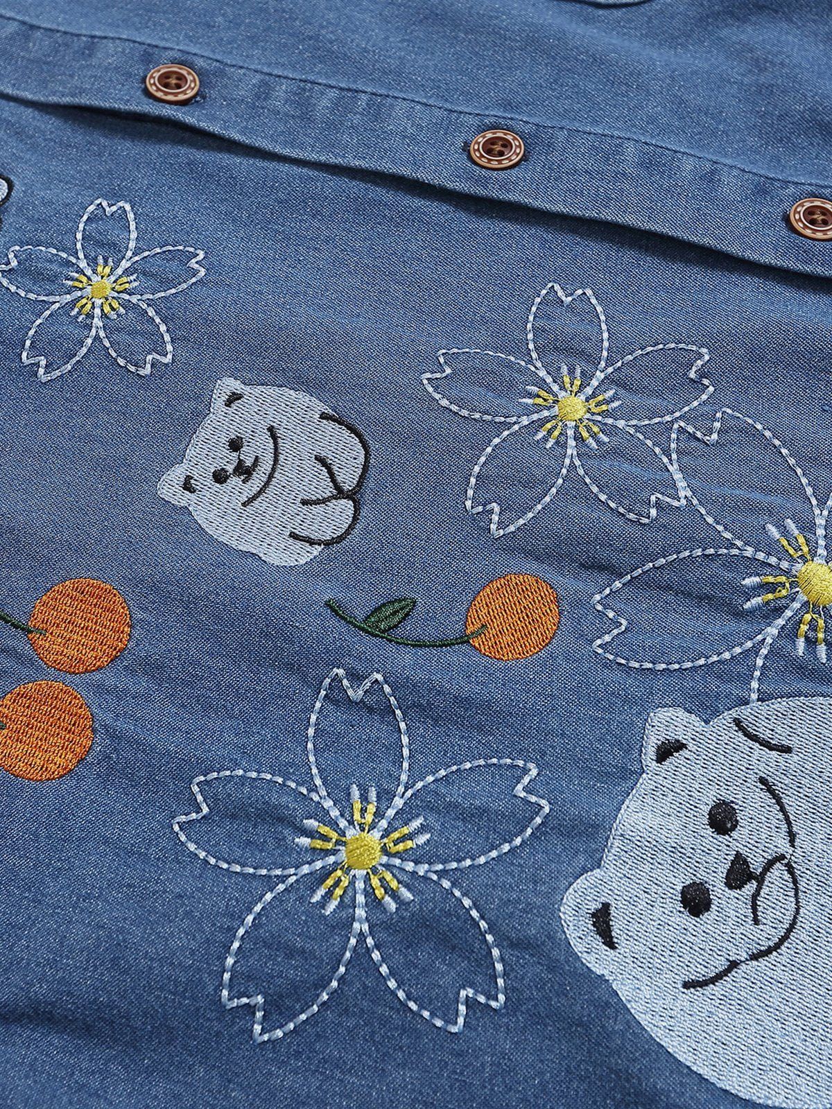 Aelfric Eden Embroidery Cat Short Sleeve Shirt sold by Aelfric Eden product image thumbnail 3