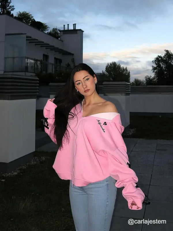 Aelfric Eden Ribbon Decoration Zip Up Hoodie sold by Aelfric Eden