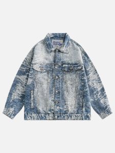 Aelfric Eden Vintage Jacquard Washed Denim Jacket sold by Aelfric Eden