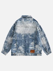 Aelfric Eden Vintage Jacquard Washed Denim Jacket sold by Aelfric Eden