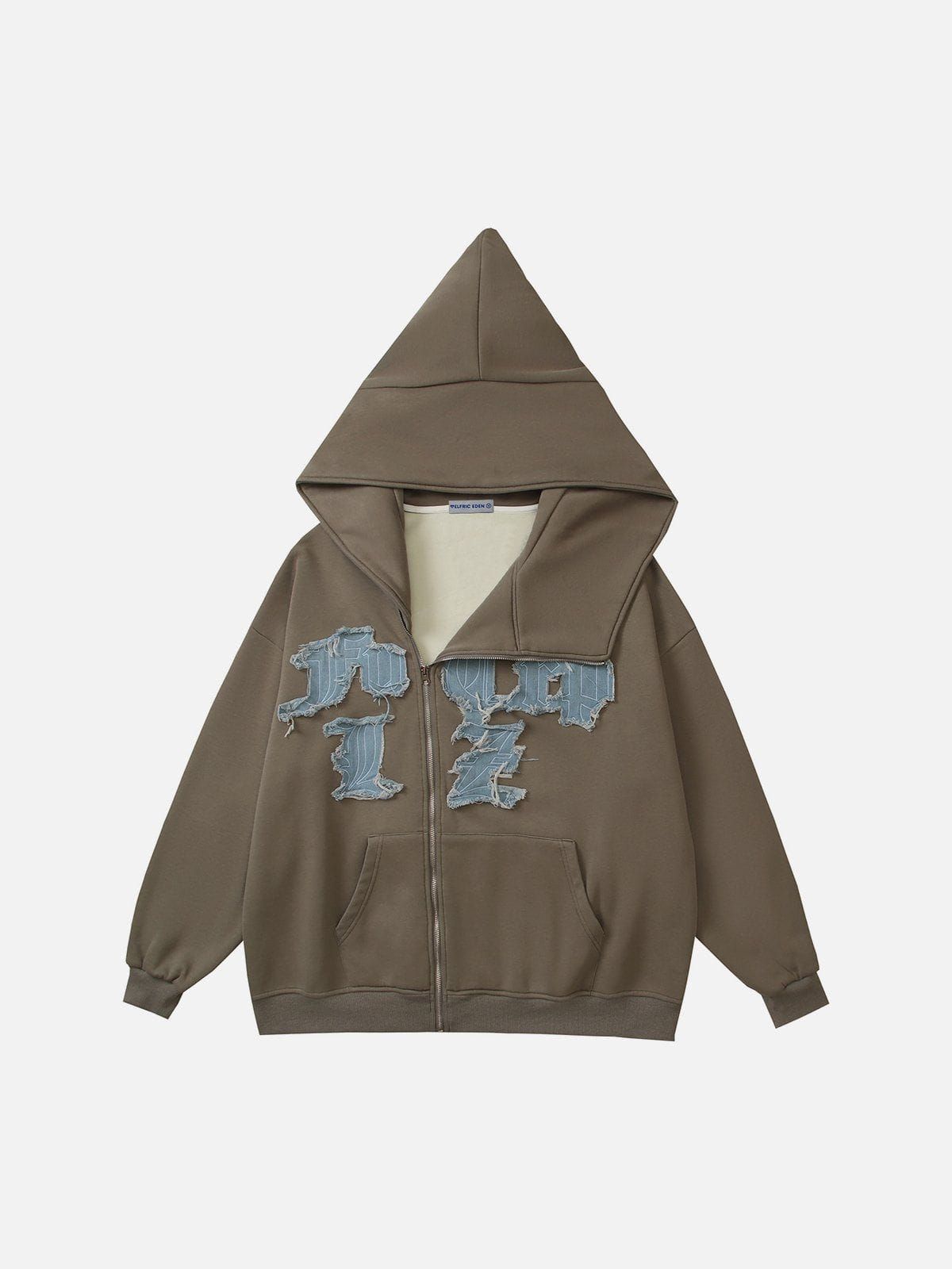 Aelfric Eden Applique Embroidery Slant Zip Up Hoodie sold by Aelfric Eden