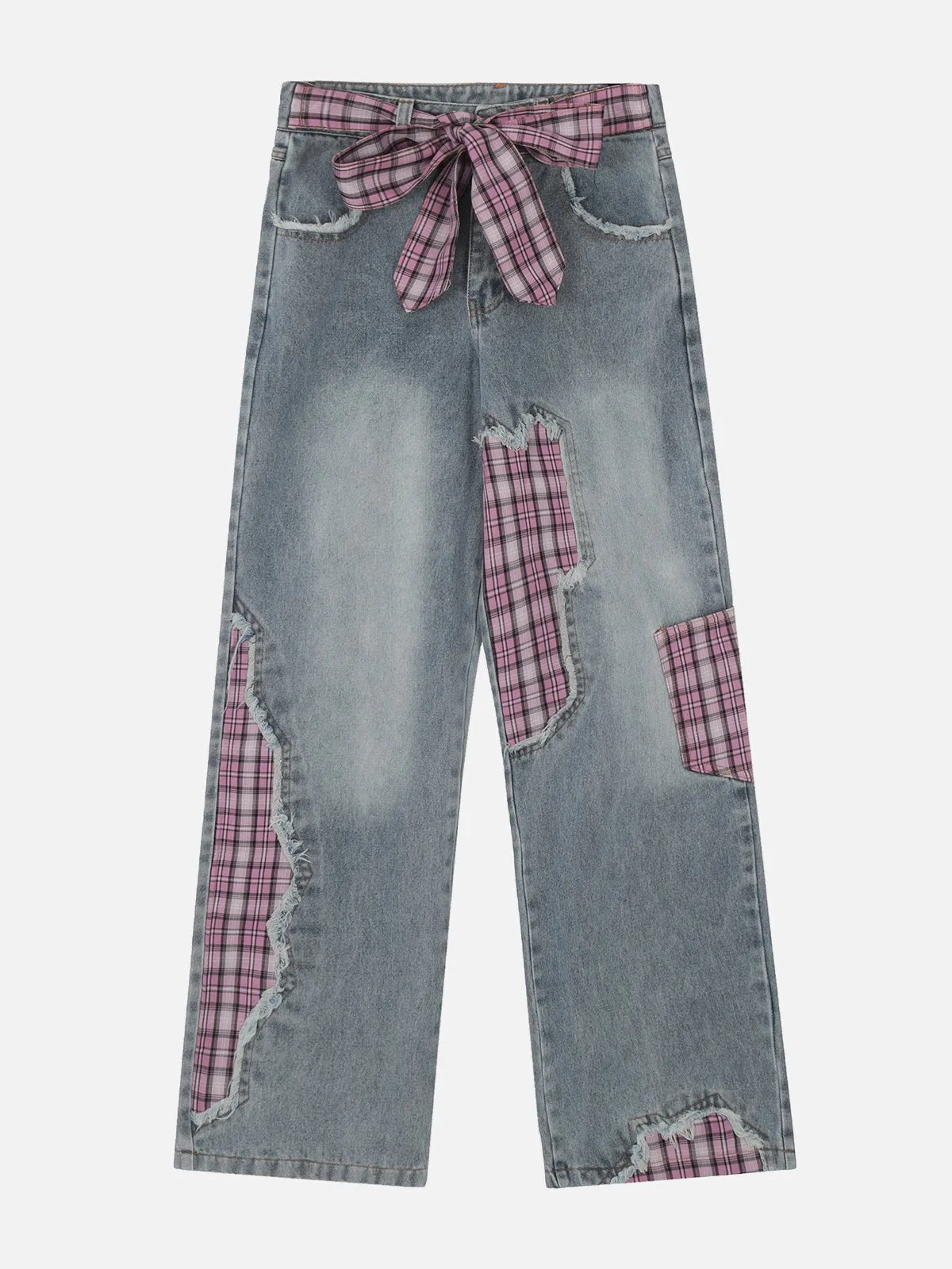 Aelfric Eden Plaid Patchwork Jeans sold by Aelfric Eden
