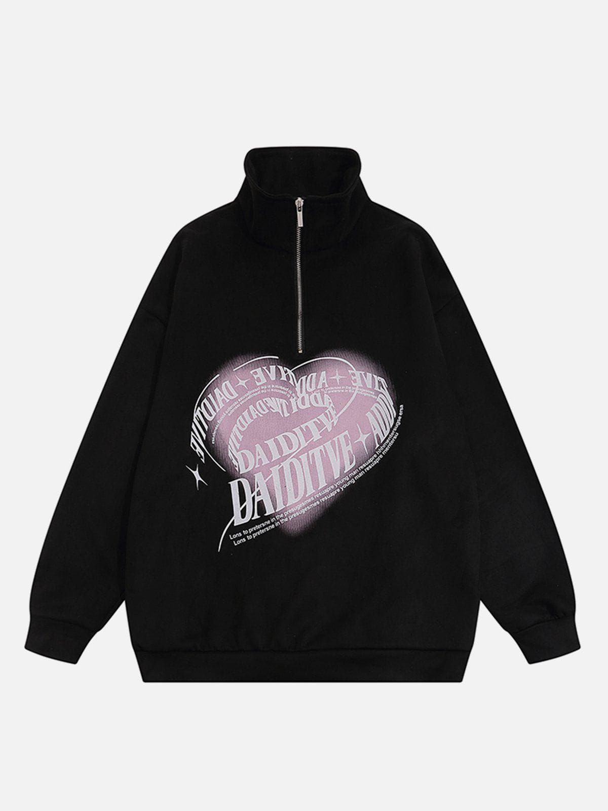 Aelfric Eden Heart-shaped Creative Print Sweatshirt sold by Aelfric Eden product image thumbnail 2