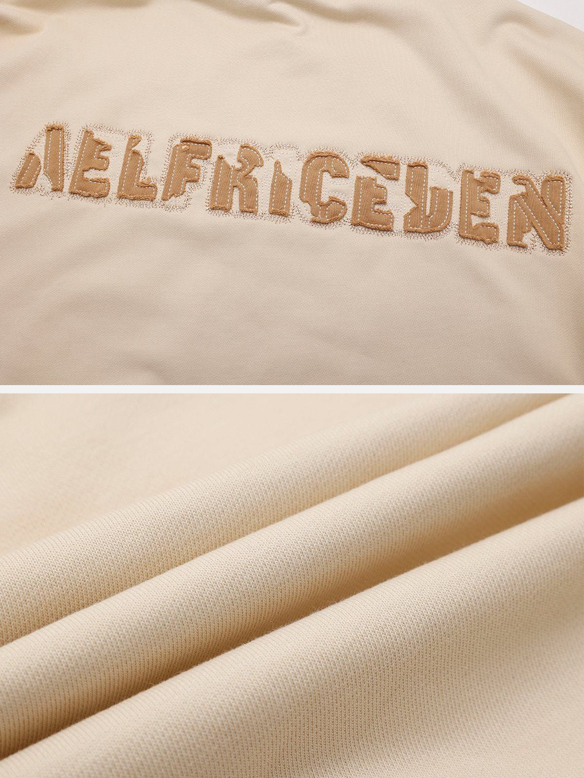 Aelfric Eden Love & Peace Applique Embroidery Irregular Letter Hoodie sold by Aelfric Eden product image thumbnail 4