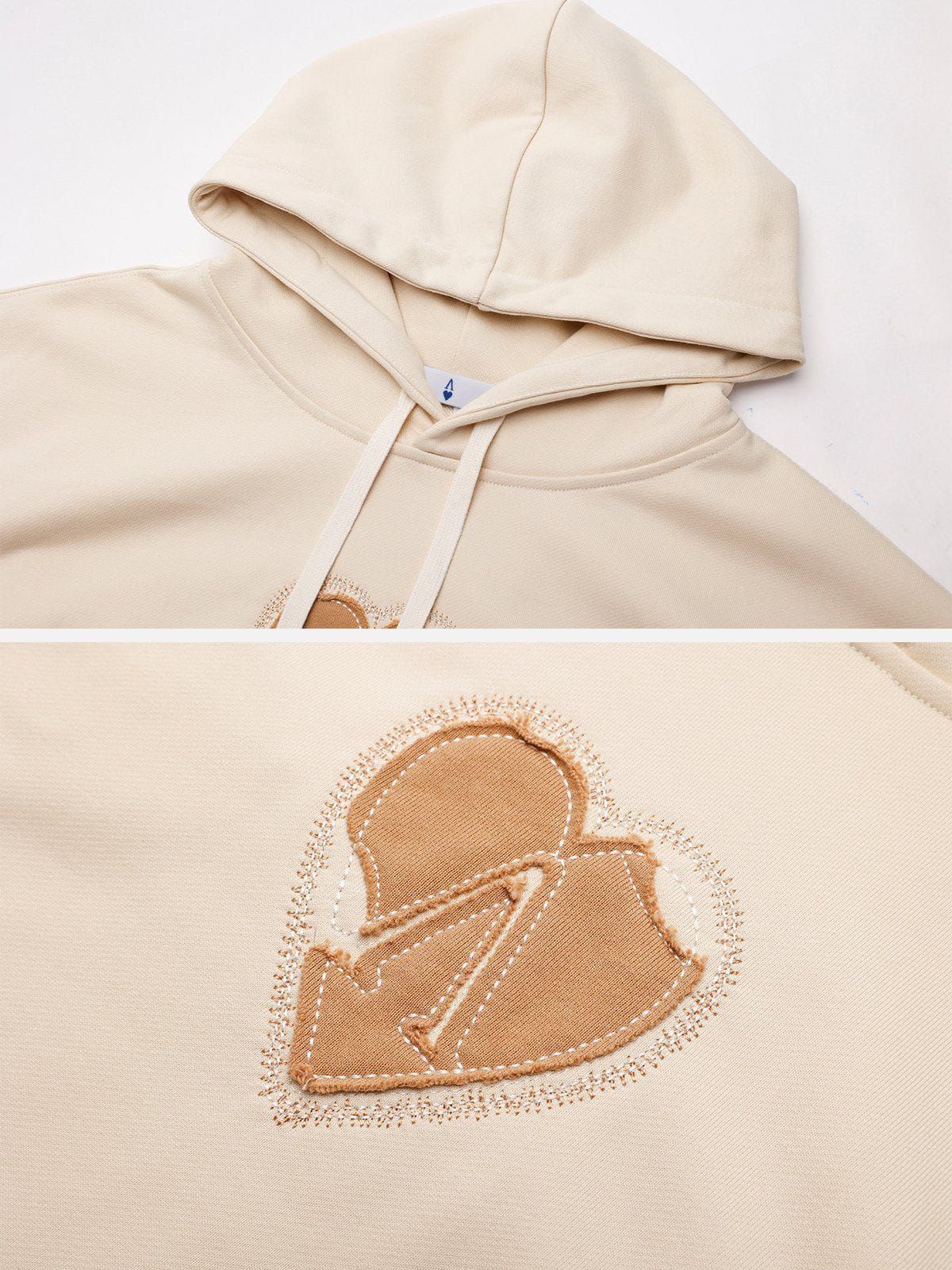 Aelfric Eden Love & Peace Applique Embroidery Irregular Letter Hoodie sold by Aelfric Eden product image thumbnail 3